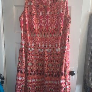 Danny and Nicole - Vivid peach pattern dress